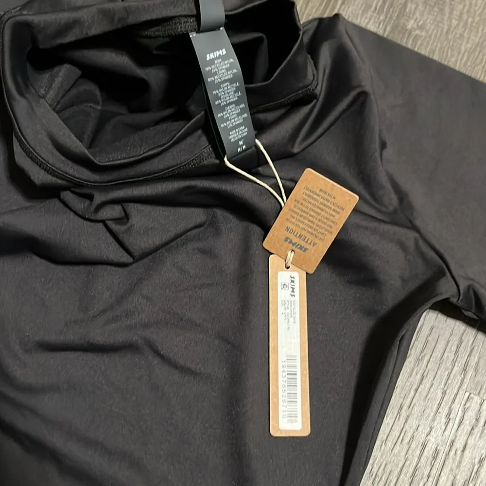 SKIMS Signature Swim T-Shirt Dress Onyx Size Medium